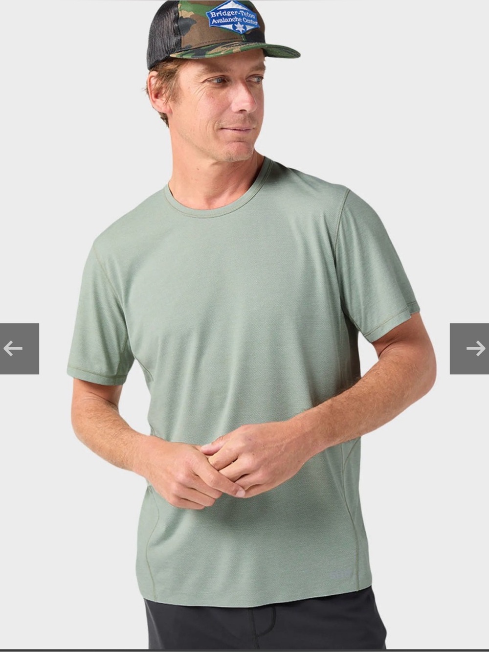 Mens Lucent Tee in Sage Flats Light Green Gray XL